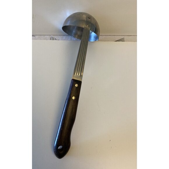 Vintage Veri-Sharp Ladle Stainless Steel 10” Riveted Wood Handle Made In USA - Picture 8 of 10